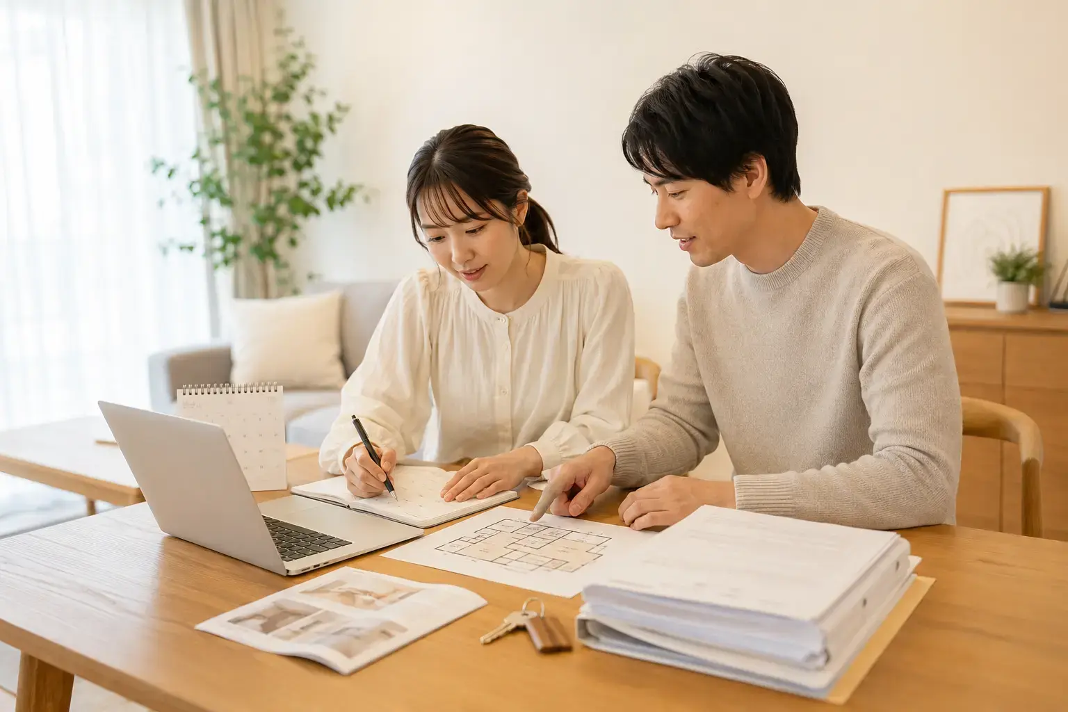 住まいの購入計画を話し合う様子